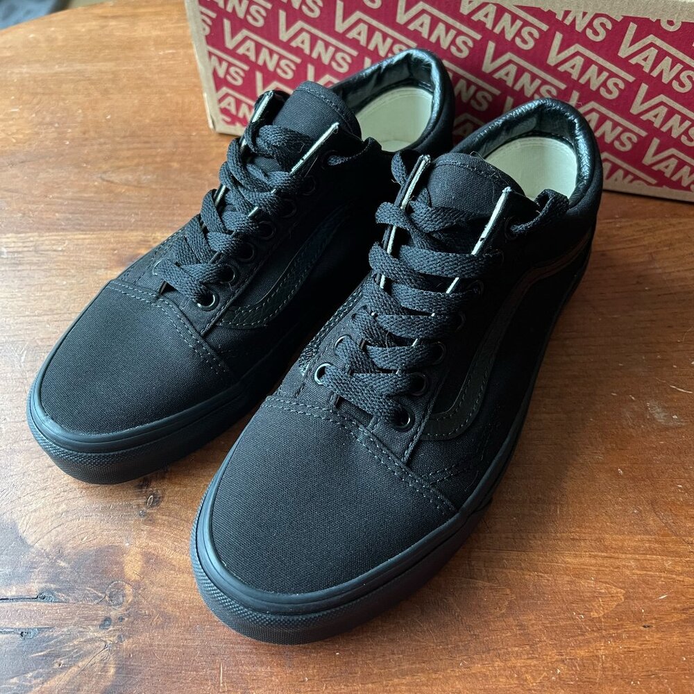 Vans Old Skool Canvas Shoes Black Size W9 M7.5